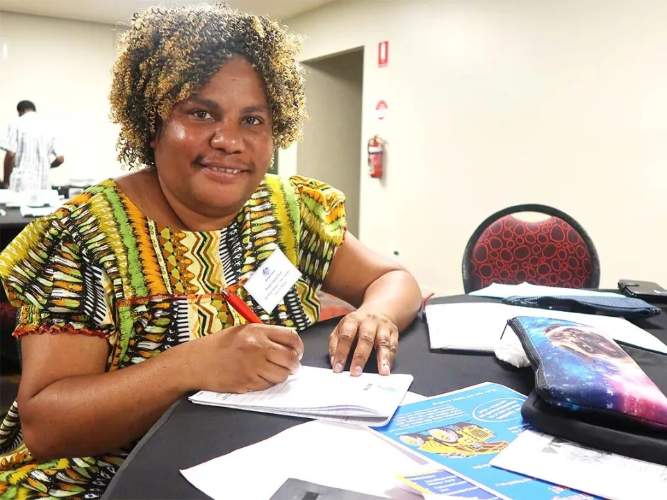 Short course participant during a workshop