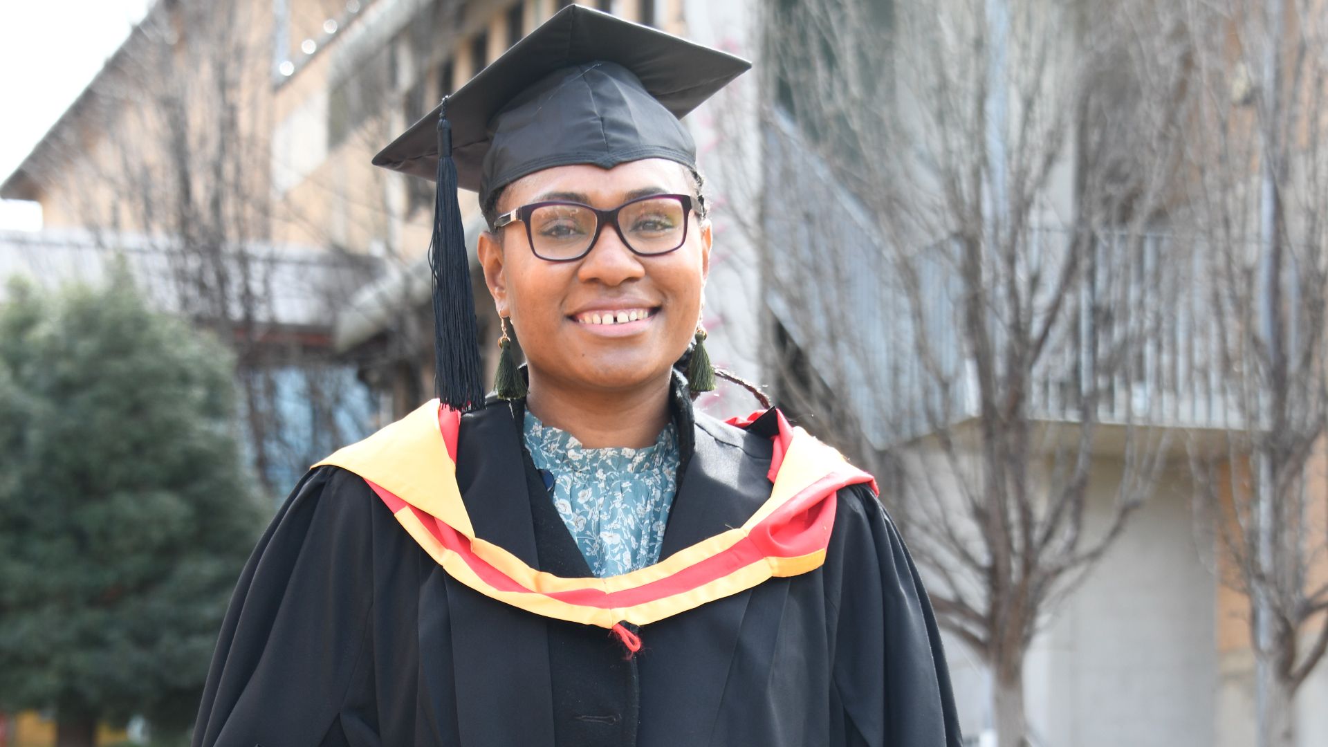 Photo of Tania Areori at her graduation at Charles Sturt University